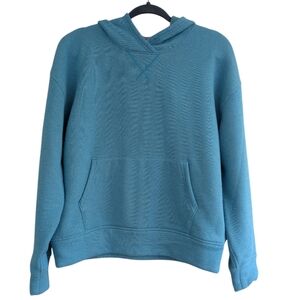 Smartwool Pool Blue Recycled Terry Merino Wool Blend Sweatshirt. Unisex Small